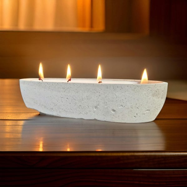 concrete loaf bowl candle