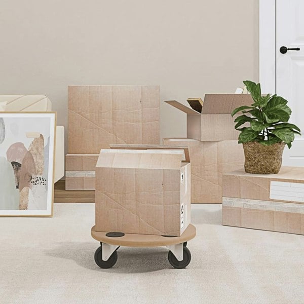 Berkfield Dolly Trolleys 2 pcs Round Engineered Wood