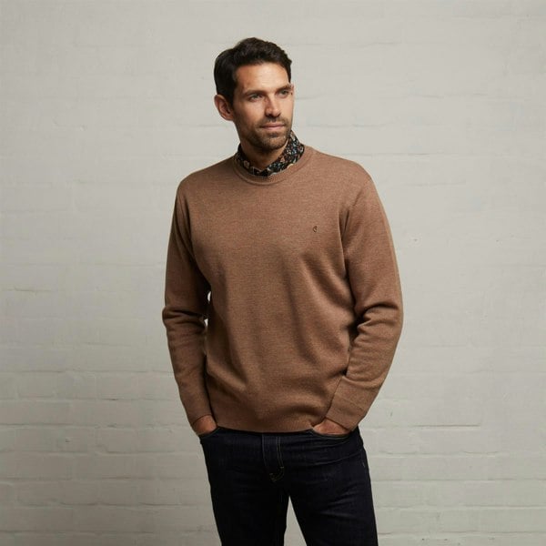 Gabicci G53K04 Mens Long Sleeve Knitted Crew Neck Sweater Gabicci Classic - GRANOLA