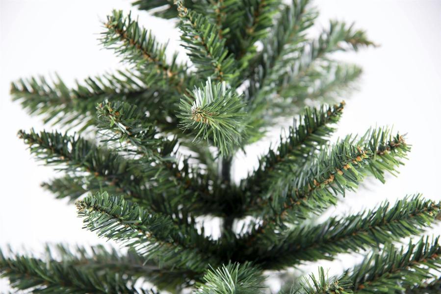 5ft to 8ft Slim Green Pine Artificial Christmas Tree with Pencil Point Tips and Metal Base image 4