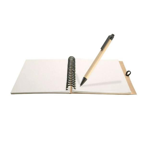 MidOcean Bloquero Recycled B6 Notebook with Pen - Beige - 