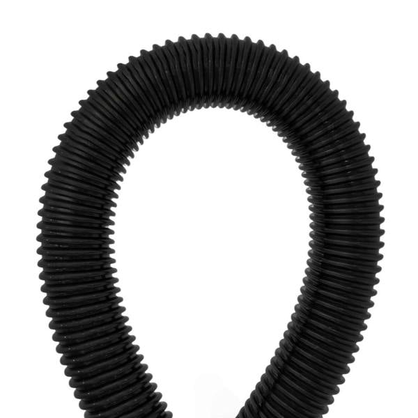 Flexible black hose for 80L wet and dry vacuum, featuring a ribbed texture for improved grip and airflow, measuring 5 meters long