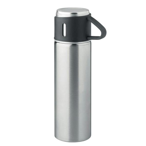 MidOcean Tonia Double-Walled 420ml Flask - Matt Silver - 