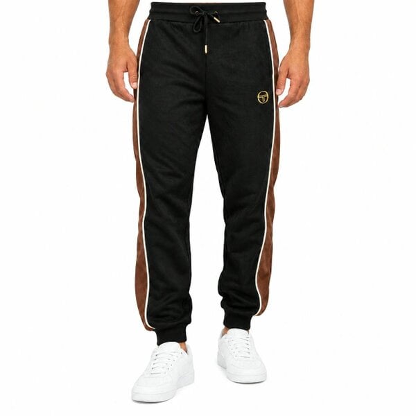 Sergio Tacchini Contrast Suede Track Pant Joggers Black/Potting Soil/Gardenia