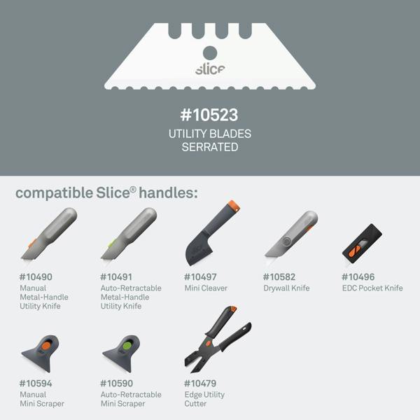 Slice Utility Blades (Serrated) Compatible Slice Handles - DaltonSafety