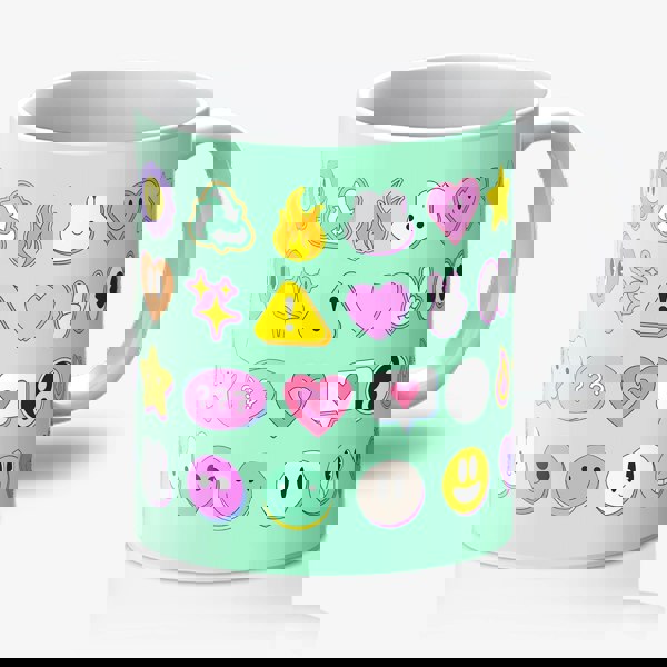 You're a Q-T. Cutie Emoji Kawaii Mint Mugs Designed by Love Frankie and printed in the UK.