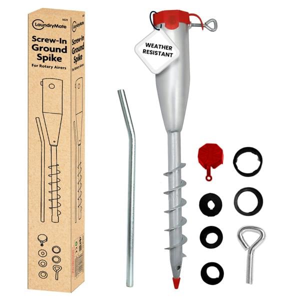Laundry Mate Washing Line Spike Includes Closure Cap Heavy Duty Rotary Airer Washing Line Ground Spike Fits 24,38,42,50,56 MM Poles