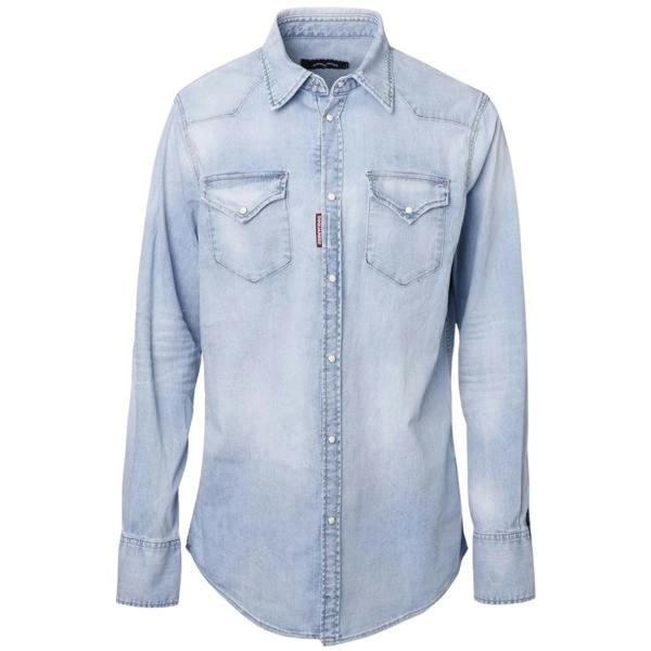 DSQUARED2 Classic Western Faded Denim Blue Shirt W30