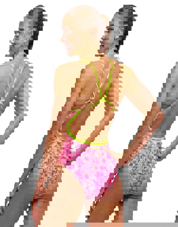 Funkita Rosie Cheeky Single Strap Swimsuit - Pink/Lime