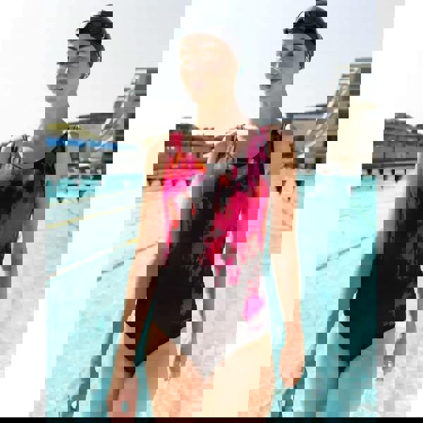 Zoggs Inferno Scoopback Swimsuit - Black/Pink