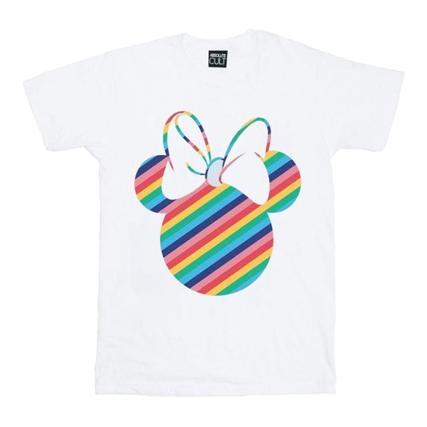 Disney Womens/Ladies Minnie Mouse Rainbow Face Cotton Boyfriend T-Shirt - White