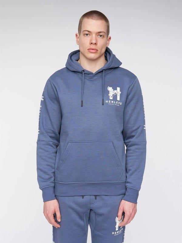 Henleys Tapehen Hoodie - Deep Blue