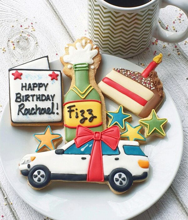 The Cookie Collaboration Personalised hand-iced Birthday Cookie LETTERBOX Gift