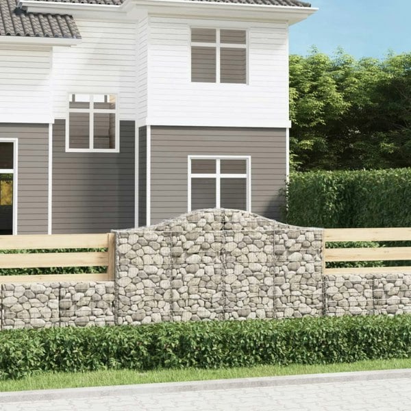 Berkfield Arched Gabion Basket 200x30x120/140 cm Galvanised Iron