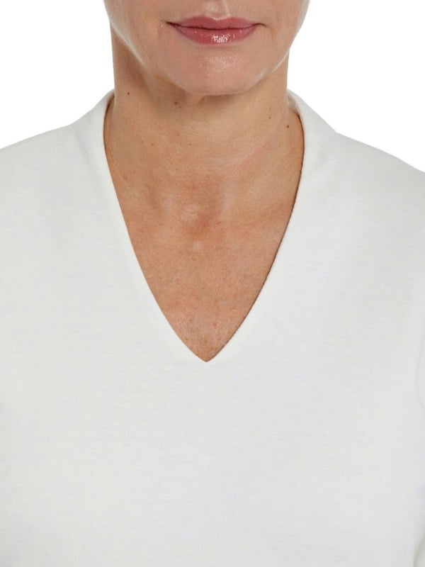 PennyPlain High Back V-neck Top - Ivory