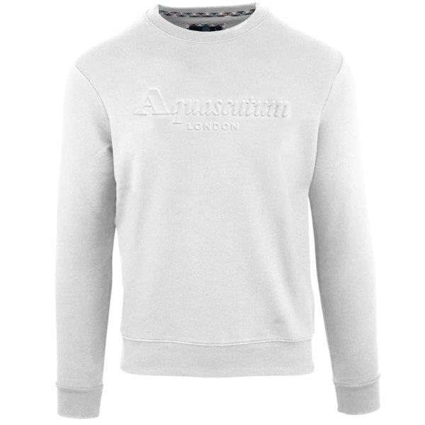 Aquascutum Embossed Brand Logo Sweatshirt - White