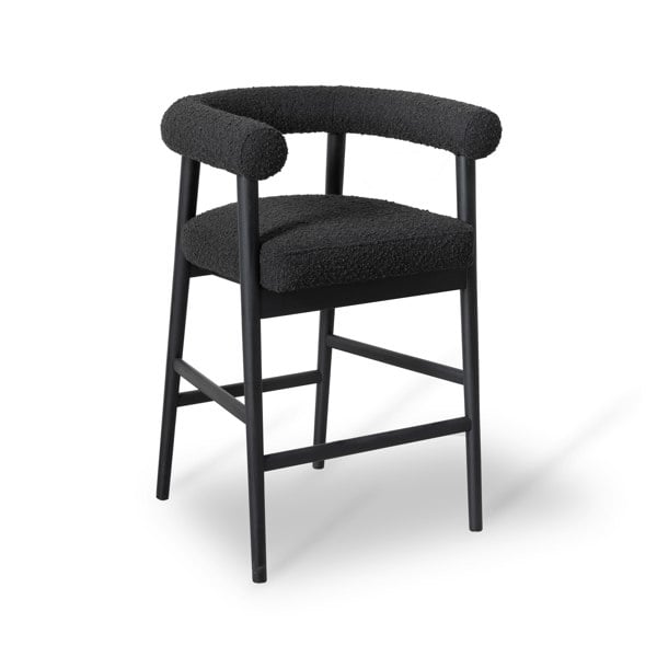 Furniture Edit Spara Black Boucle Counter Bar Stool