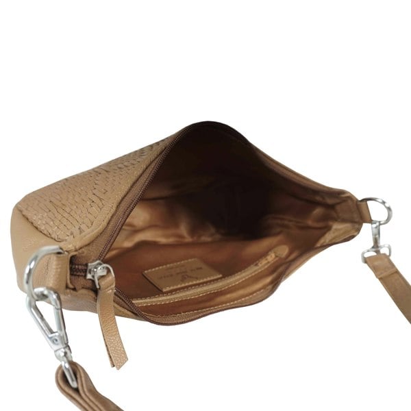 Real Hide Bags 'Wonder Weave' Light Tan Real Leather Woven Designer Shoulder Crossbody Bag