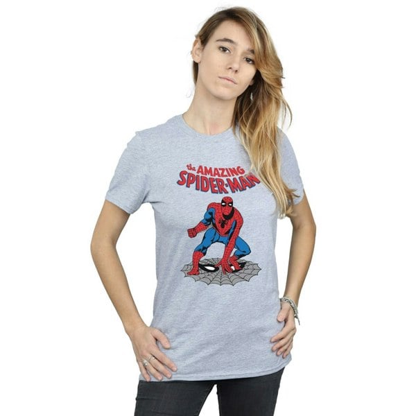 Marvel Womens/Ladies The Amazing Spider-Man Cotton Boyfriend T-Shirt - Sports Grey