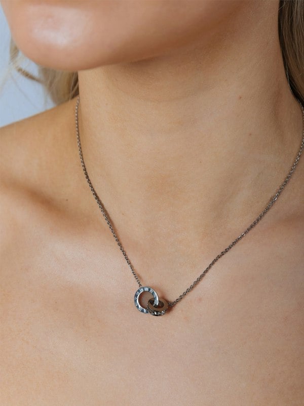 SVNX Roman Numeral Necklace in Silver Colour