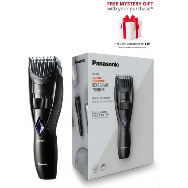 Panasonic ER-GB37 Wet & Dry Electric Beard Trimmer for Men - Free Gift RRP £10!
