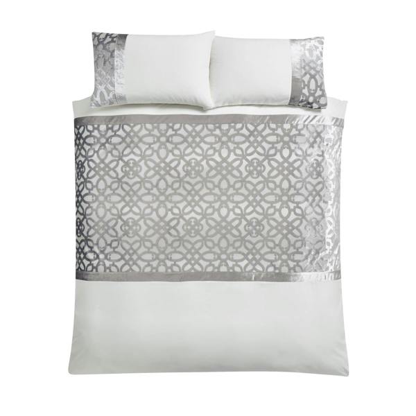 Lattice Cut Velvet Double Duvet Cover