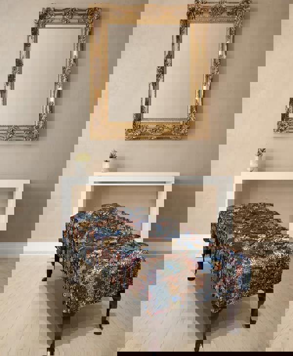 ISTOOLS Premium Stained Glass Footstool Ottoman – Stylish Seating Bench & Coffee Table (Non-Storage)