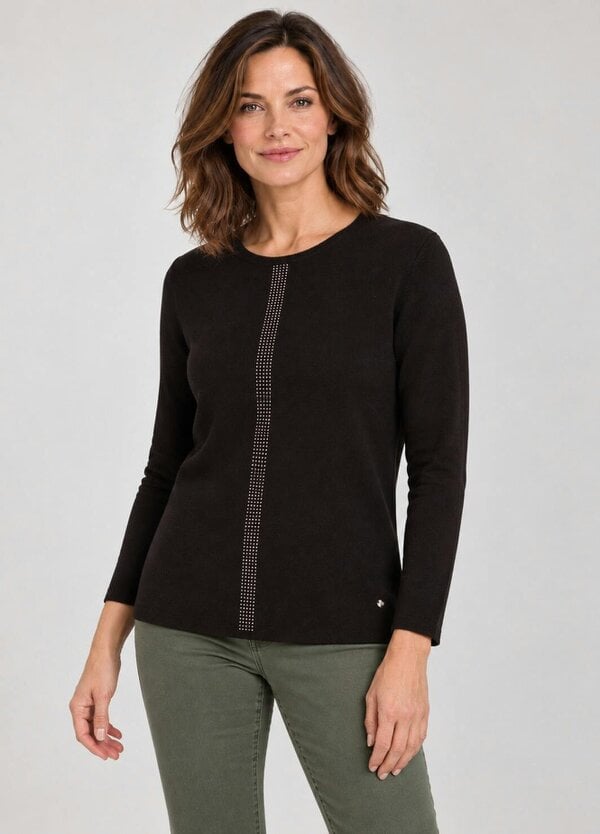 TIGI Embellished Crew Neck Top