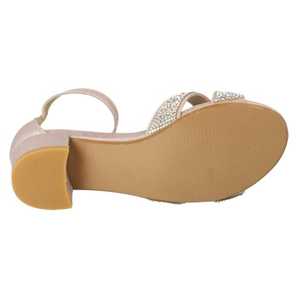 Spot On Girls Spot On Small Heeled Ankle Strap Glitter Sandals H1122