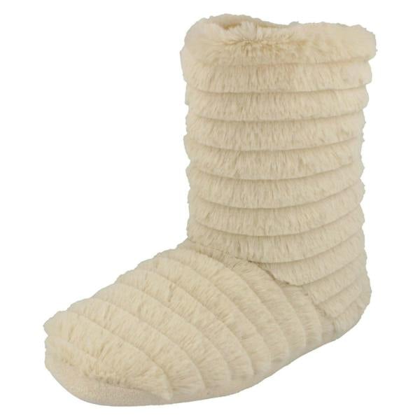 Spot On Ladies Spot On Soft Faux Fur Slipper Boots