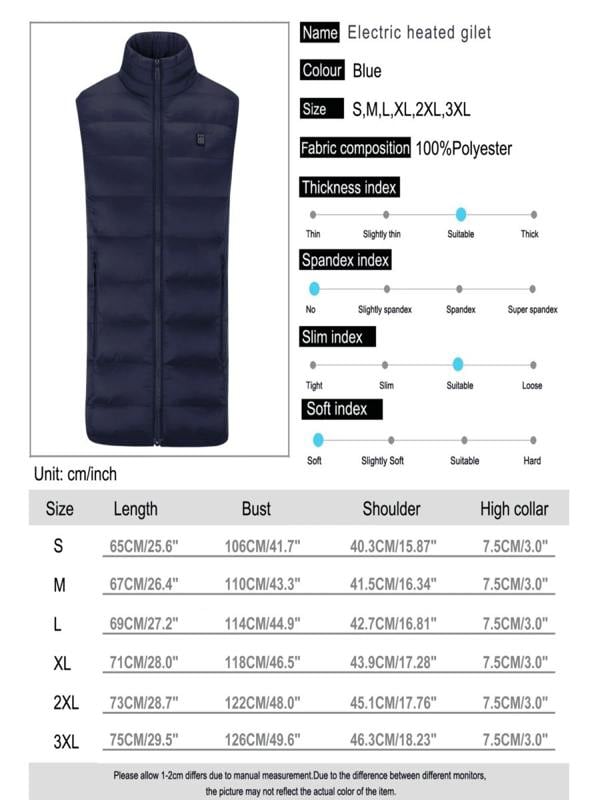 Anniou 3 Heat Zone Navy Heated Vest