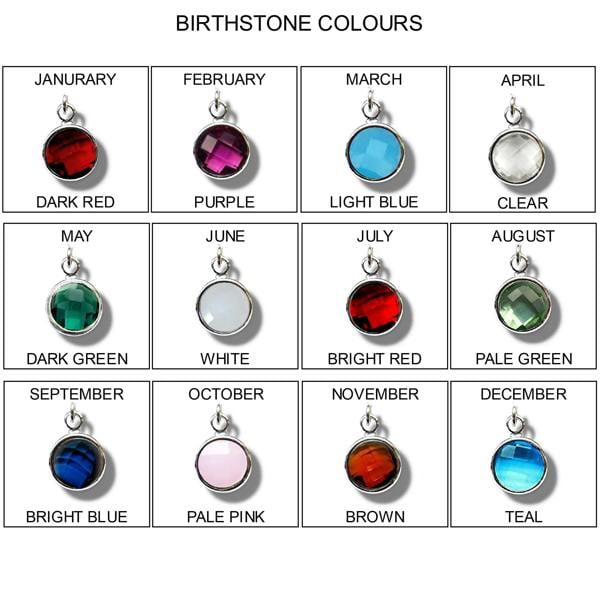 Personalised Silver Knot Birthstone Charm Bangle
