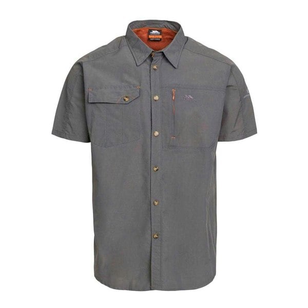 Trespass Mens Lowrel Mosquito Repellent Short-Sleeved Shirt - Grey
