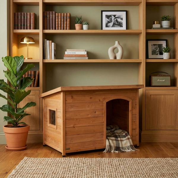 Samuel Alexander Medium Wooden Indoor Dog House & Pet Den with Window