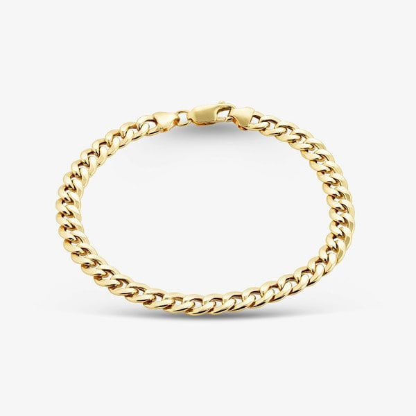 T. H. Baker 9ct Yellow Gold 7.5 Inch Curb Chain Bracelet HCOC-580-9Y-7.5
