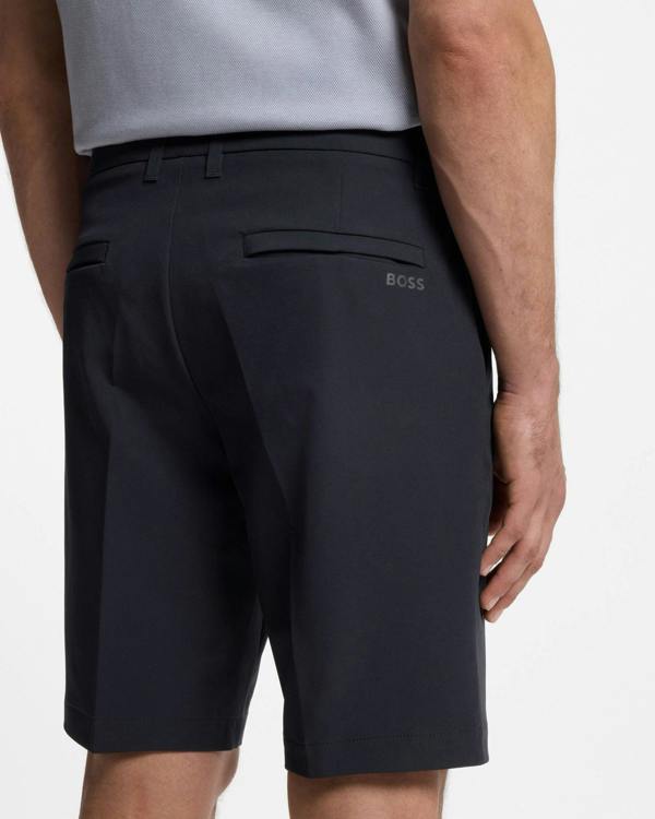 BOSS Green S_Commuter Mens Slim-fit shorts in water-repellent stretch fabric - Dark Blue 402
