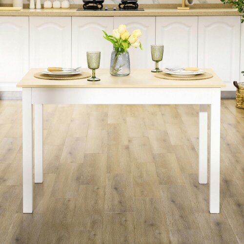 Wyld Haus Rive Wooden Oak Dining Table Seating 4 To 6 With Thick Legs