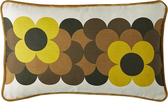 Ashley Wilde Retro Flower Stripe Dune Filled Cushion 30x50cm