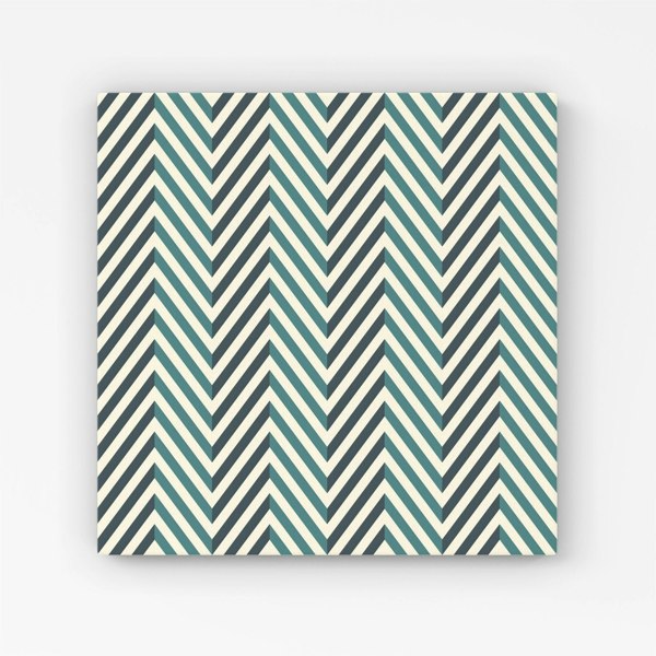 Warren Reed Geometric Herringbone Chevron Blues Canvas