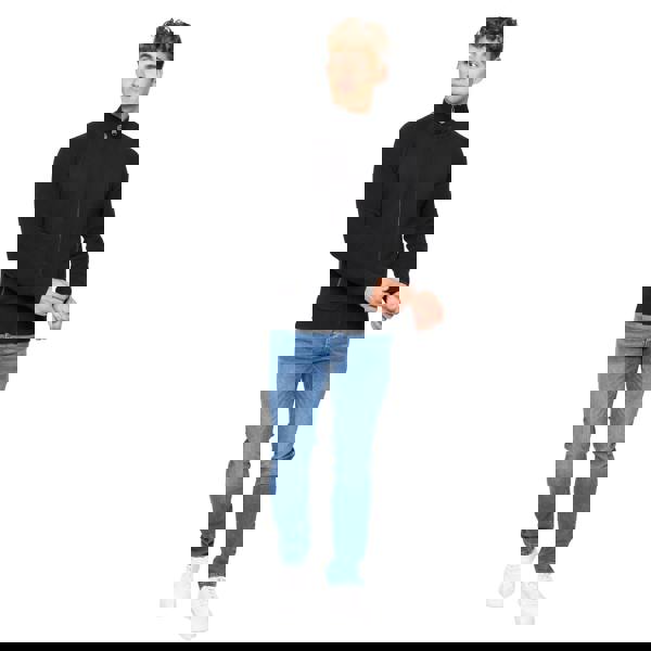 Crosshatch Mens Birchin Knitted Full Zip Jumper - Black - 