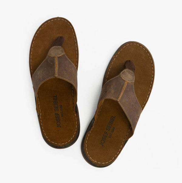 Josef Seibel MAVERICK 05 Mens Toe-Post Sandals Chestnut