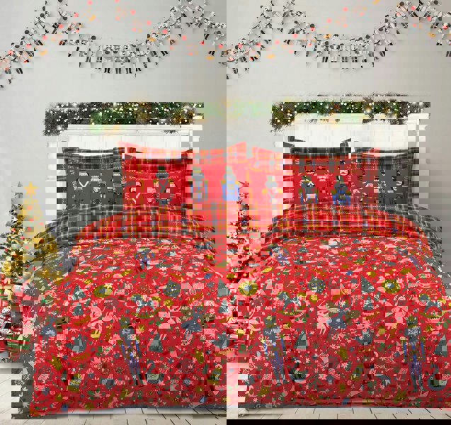 Velosso Nutcracker Printed Cotton Blend Duvet Cover and Pillowcase Set
