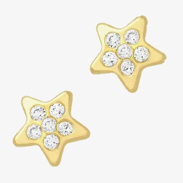 T. H. Baker 9ct 6mm Cubic Zirconia Star Stud Earrings 1.58.8969