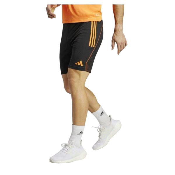 Adidas Mens 3 Stripes Training Shorts - Black/Orange - 