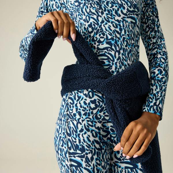 Dare 2B Womens/Ladies Exchange III Animal Print Thermal Base Layer Set - Blue/White - 