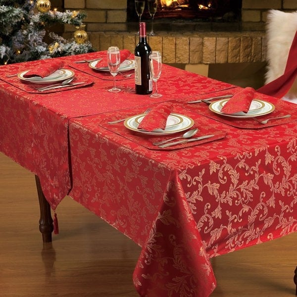 Velosso Heather Jaquard Glitter Tablecloth - 70"
