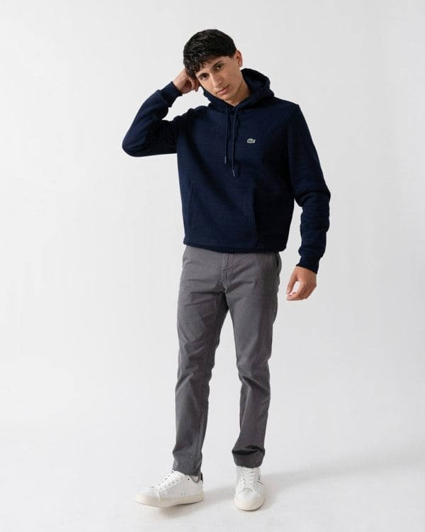 Lacoste Mens Fleece Hoodie - Navy Blue 166
