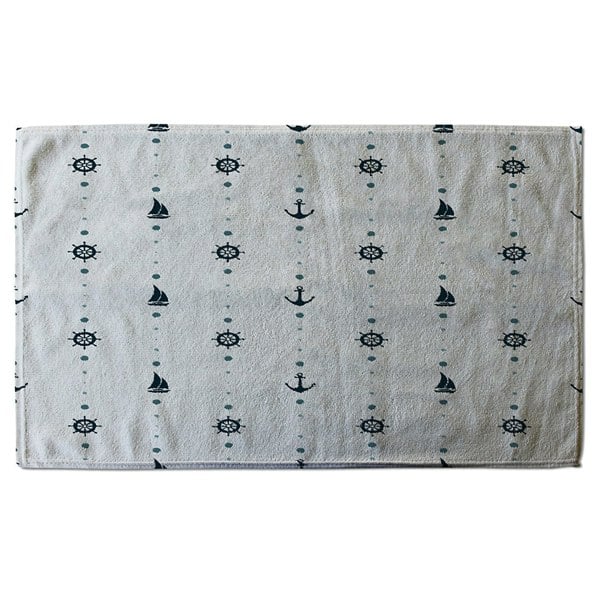 Benjamin Tate Design Anchor, Wheel, Sailboat (Bath Towel)