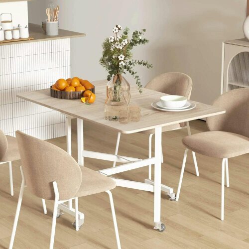 Bobobiy 4-6 Person Drop Leaf Dining Table - Oak