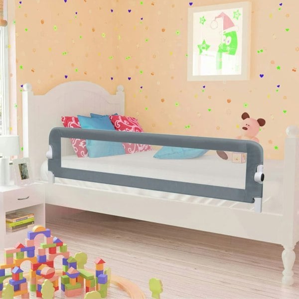 Berkfield Toddler Safety Bed Rail Grey 120x42 cm Polyester